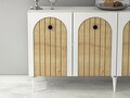 Consola, Olivia, Breda, 150x79x40 cm, PAL , Stejar alb / safir