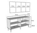 Consola, Olivia, Rose, 150x79x40 cm, PAL , Antracit
