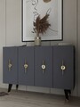 Consola, Olivia, Quart Ramada, 120x80x29 cm, PAL , Aur/Antracit