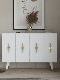 120x80x29 cm, Auriu;Alb