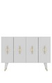 Consola, Olivia, Quart Ramada, 120x80x29 cm, PAL , Aur/Alb