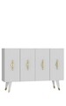 Consola, Olivia, Quart Ramada, 120x80x29 cm, PAL , Aur/Alb