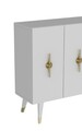 Consola, Olivia, Quart Ramada, 120x80x29 cm, PAL , Aur/Alb