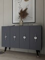 Consola, Olivia, Quart Ramada, 120x80x29 cm, PAL , Argintiu / Antracit