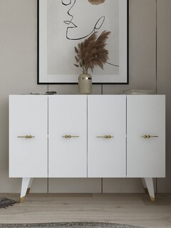 120x80x29 cm, Auriu;Alb