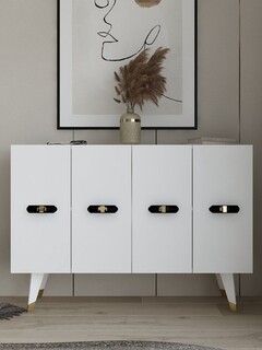 120x80x29 cm, Auriu;Alb