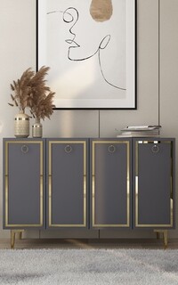 120x75x29 cm, Antracit;Auriu