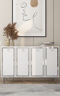 120x75x29 cm, Alb;Argintiu