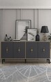 Consola, Olivia, Figora, 180x82 cm, PAL , Stejar safir / Antracit