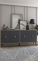 Consola, Olivia, Figora, 180x82 cm, PAL , Stejar safir / Antracit