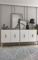 Consola, Olivia, Figora, 180x82 cm, PAL , Stejar Safir / Alb