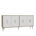 Consola, Olivia, Figora, 180x82 cm, PAL , Stejar Safir / Alb