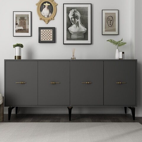 Consola, Olivia, Sinta, 180x82 cm, PAL , Antracit