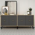 Consola, Olivia, Sinta, 180x82 cm, PAL , Stejar safir / Antracit