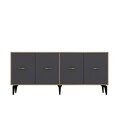 Consola, Olivia, Sinta, 180x82 cm, PAL , Stejar safir / Antracit
