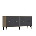 Consola, Olivia, Sinta, 180x82 cm, PAL , Stejar safir / Antracit
