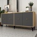 Consola, Olivia, Sinta, 180x82 cm, PAL , Stejar safir / Antracit