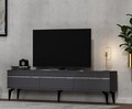 Comoda TV, Olivia, Defne, 180x44 cm, PAL, Antracit / Argintiu