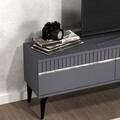 Comoda TV, Olivia, Defne, 180x44 cm, PAL, Antracit / Argintiu
