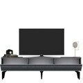 Comoda TV, Olivia, Defne, 180x44 cm, PAL, Antracit / Argintiu