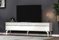 Comoda TV, Olivia, Defne, 180x44 cm, PAL, Alb / Argintiu
