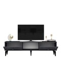 Comoda TV, Olivia, Pelin, 150x44 cm, PAL, Antracit / Argintiu