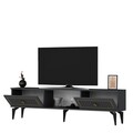 Comoda TV, Olivia, Herry, 150x44 cm, PAL, Antracit / Aur