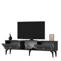 Comoda TV, Olivia, Herry, 150x44 cm, PAL, Antracit / Argintiu