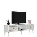 Comoda TV, Olivia, Herry, 150x44 cm, PAL, Alb/Auriu