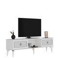 Comoda TV, Olivia, Herry, 150x44 cm, PAL, Alb / Argintiu