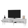 Comoda TV, Olivia, Herry, 150x44 cm, PAL, Alb / Argintiu