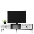 Comoda TV, Olivia, Varna, 150x44 cm, PAL, Antracit/Alb