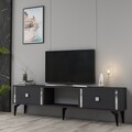 Comoda TV, Olivia, Doruk, 150x44 cm, PAL, Antracit / Argintiu