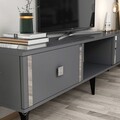 Comoda TV, Olivia, Doruk, 150x44 cm, PAL, Antracit / Argintiu