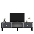 Comoda TV, Olivia, Doruk, 150x44 cm, PAL, Antracit / Argintiu