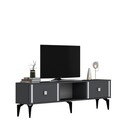 Comoda TV, Olivia, Doruk, 150x44 cm, PAL, Antracit / Argintiu