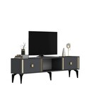 Comoda TV, Olivia, Doruk, 150x44 cm, PAL, Antracit / Aur