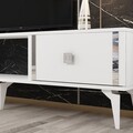 Comoda TV, Olivia, Doruk, 150x44 cm, PAL, Alb / Argintiu