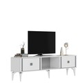 Comoda TV, Olivia, Doruk, 150x44 cm, PAL, Alb / Argintiu