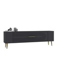 Comoda TV, Olivia, Retrol3, 120x48 cm, PAL, Antracit / Aur
