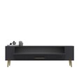 Comoda TV, Olivia, Retrol3, 120x48 cm, PAL, Antracit / Aur