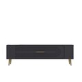Comoda TV, Olivia, Retrol3, 120x48 cm, PAL, Antracit / Aur
