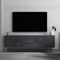 Comoda TV, Olivia, Retrol2, 120x48 cm, PAL, Antracit / Aur