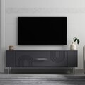 Comoda TV, Olivia, Retrol2, 120x48 cm, PAL, Antracit / Argintiu