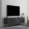 Comoda TV, Olivia, Retrol2, 120x48 cm, PAL, Antracit / Argintiu