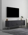 Comoda TV, Olivia, Retrop1, 120x48 cm, PAL, Antracit / Argintiu