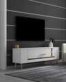 Comoda TV, Olivia, Retrop1, 120x48 cm, PAL, Alb/Auriu