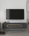 Comoda TV, Olivia, Retrop3, 120x48 cm, PAL, Antracit / Aur