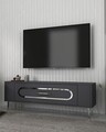 Comoda TV, Olivia, Retrop3, 120x48 cm, PAL, Antracit / Argintiu