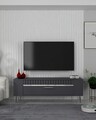 Comoda TV, Olivia, Retrolp1, 120x48 cm, PAL, Antracit / Argintiu